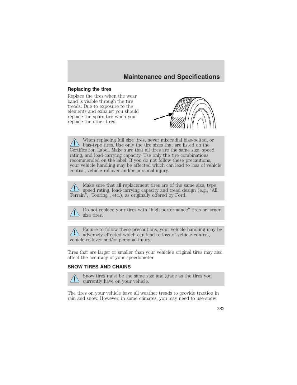 Maintenance and specifications | FORD 2002 F-150 User Manual | Page 283 / 312