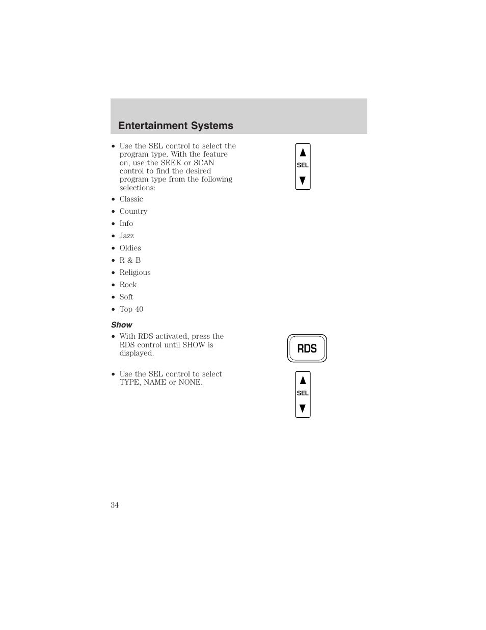 Entertainment systems | FORD 2002 F-150 User Manual | Page 34 / 312