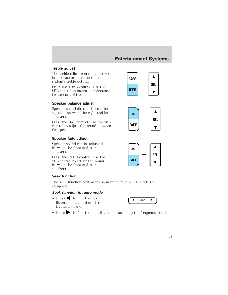 Entertainment systems | FORD 2002 F-150 User Manual | Page 37 / 312
