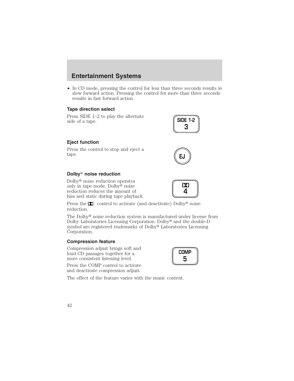Entertainment systems | FORD 2002 F-150 User Manual | Page 42 / 312