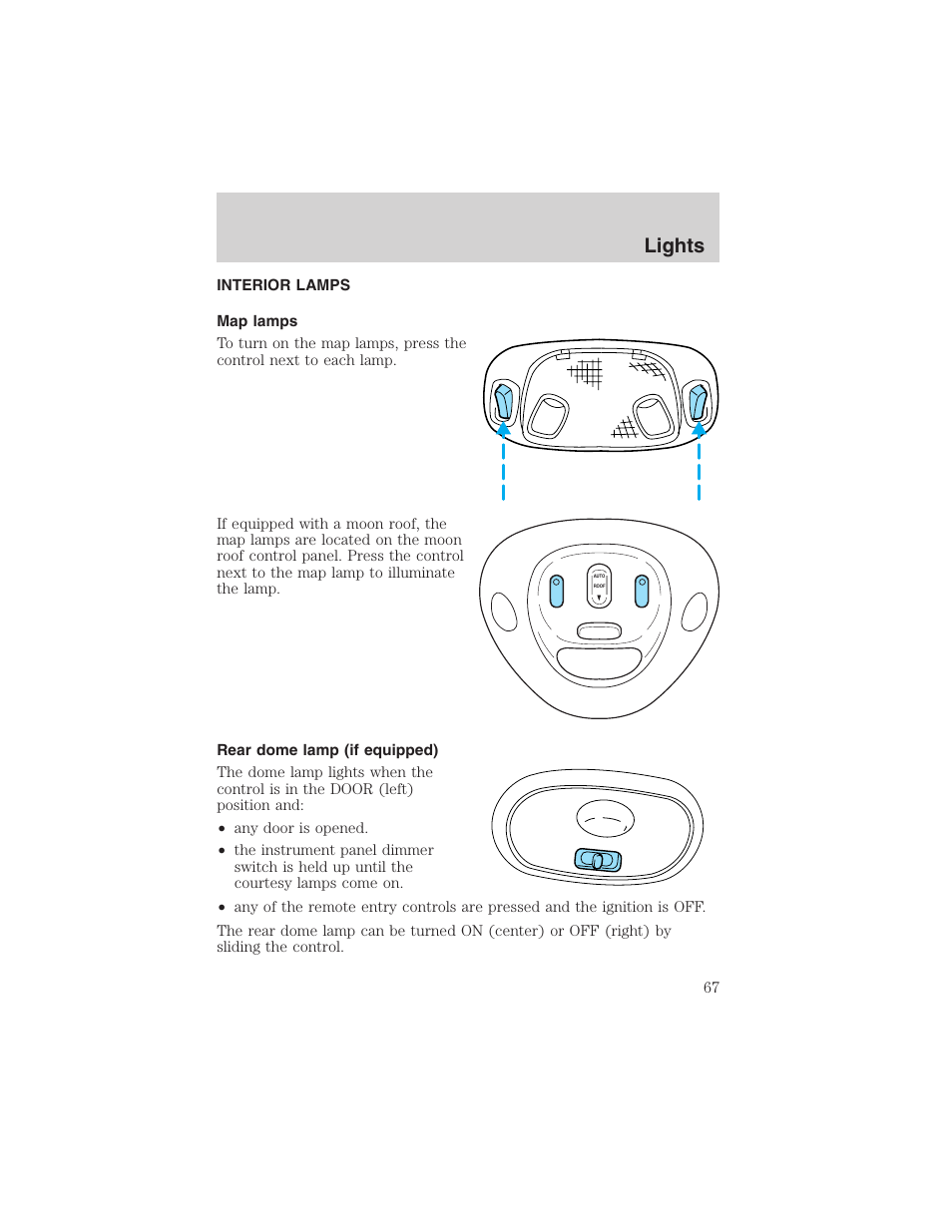Lights | FORD 2002 F-150 User Manual | Page 67 / 312