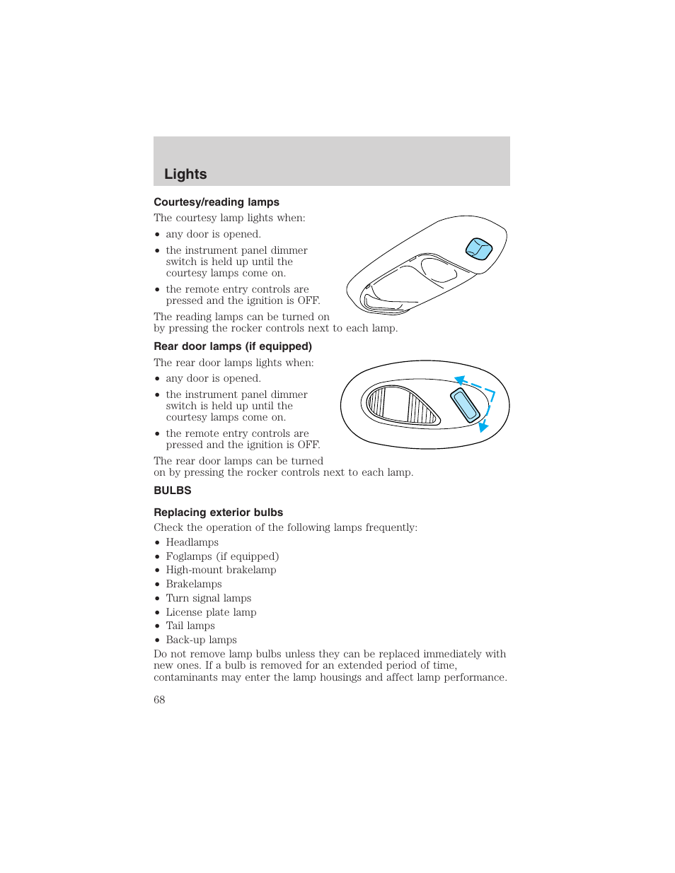 Lights | FORD 2002 F-150 User Manual | Page 68 / 312