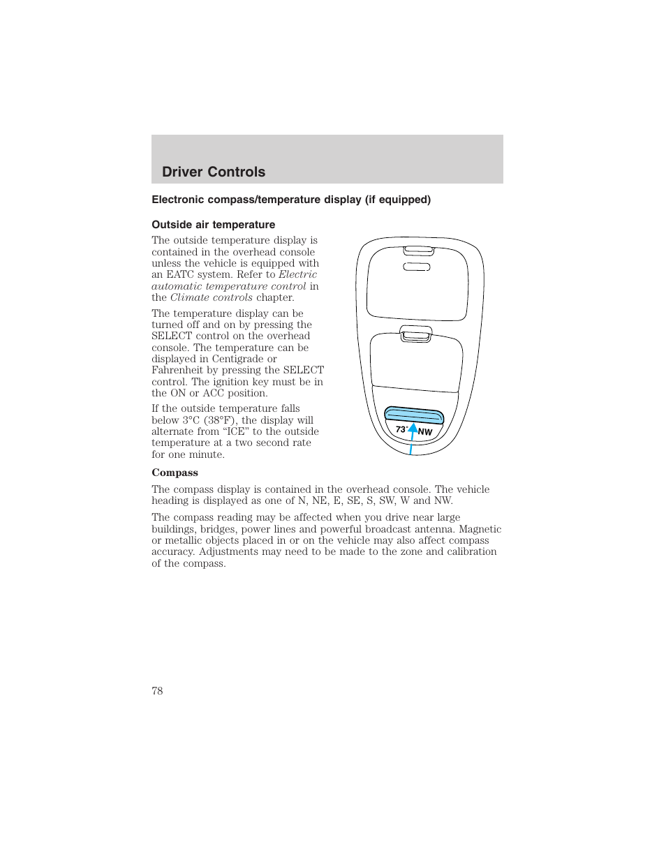 Driver controls | FORD 2002 F-150 User Manual | Page 78 / 312