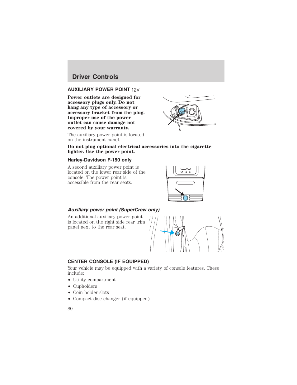 Driver controls | FORD 2002 F-150 User Manual | Page 80 / 312