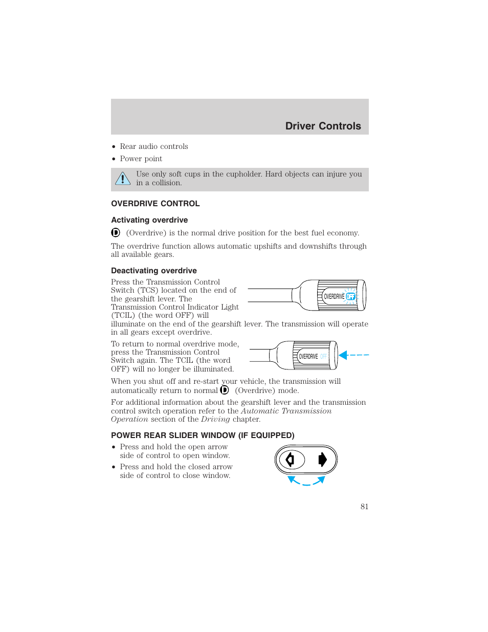 Driver controls | FORD 2002 F-150 User Manual | Page 81 / 312
