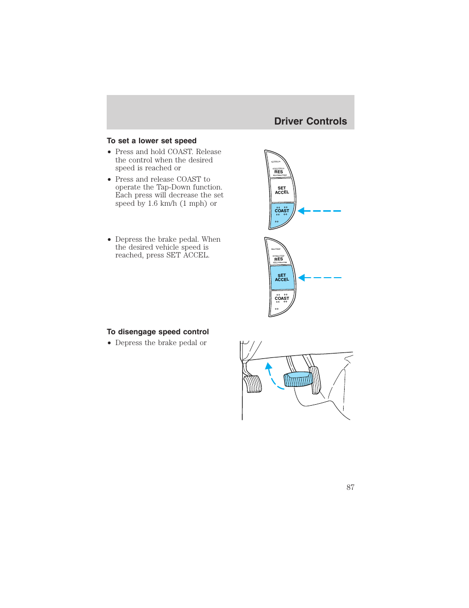 Driver controls | FORD 2002 F-150 User Manual | Page 87 / 312