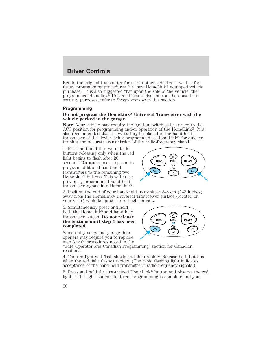 Driver controls | FORD 2002 F-150 User Manual | Page 90 / 312