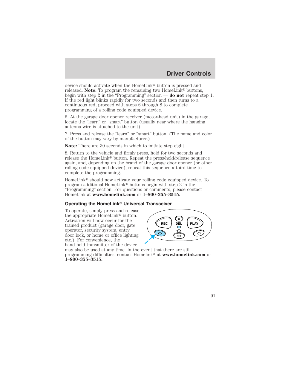 Driver controls | FORD 2002 F-150 User Manual | Page 91 / 312