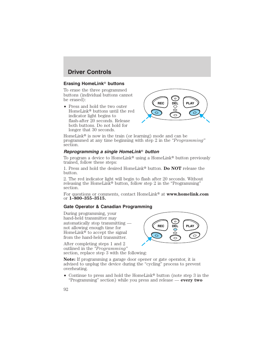 Driver controls | FORD 2002 F-150 User Manual | Page 92 / 312