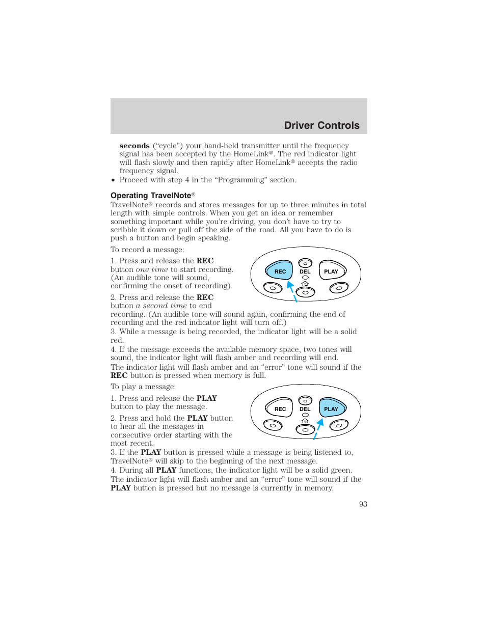 Driver controls | FORD 2002 F-150 User Manual | Page 93 / 312