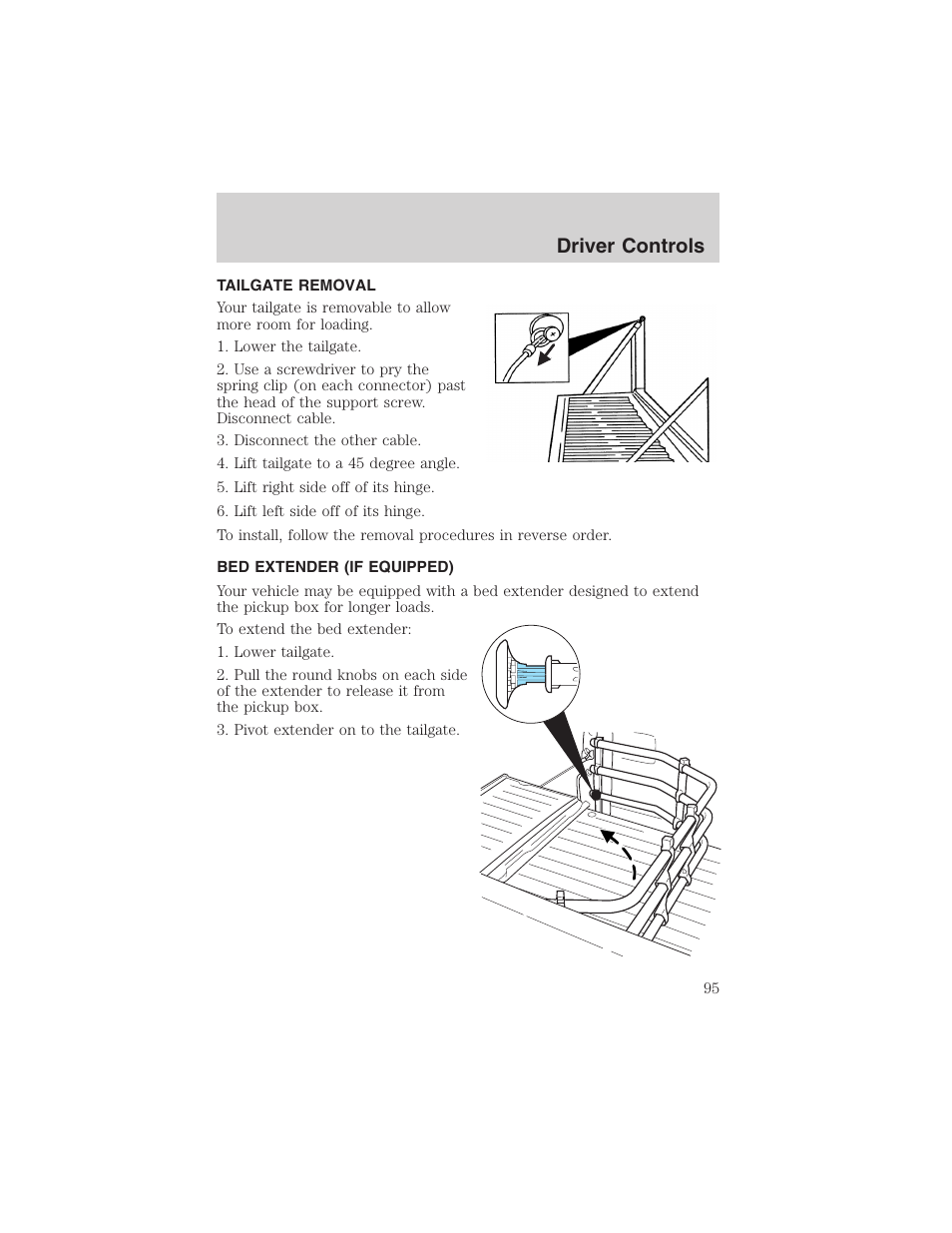 Driver controls | FORD 2002 F-150 User Manual | Page 95 / 312