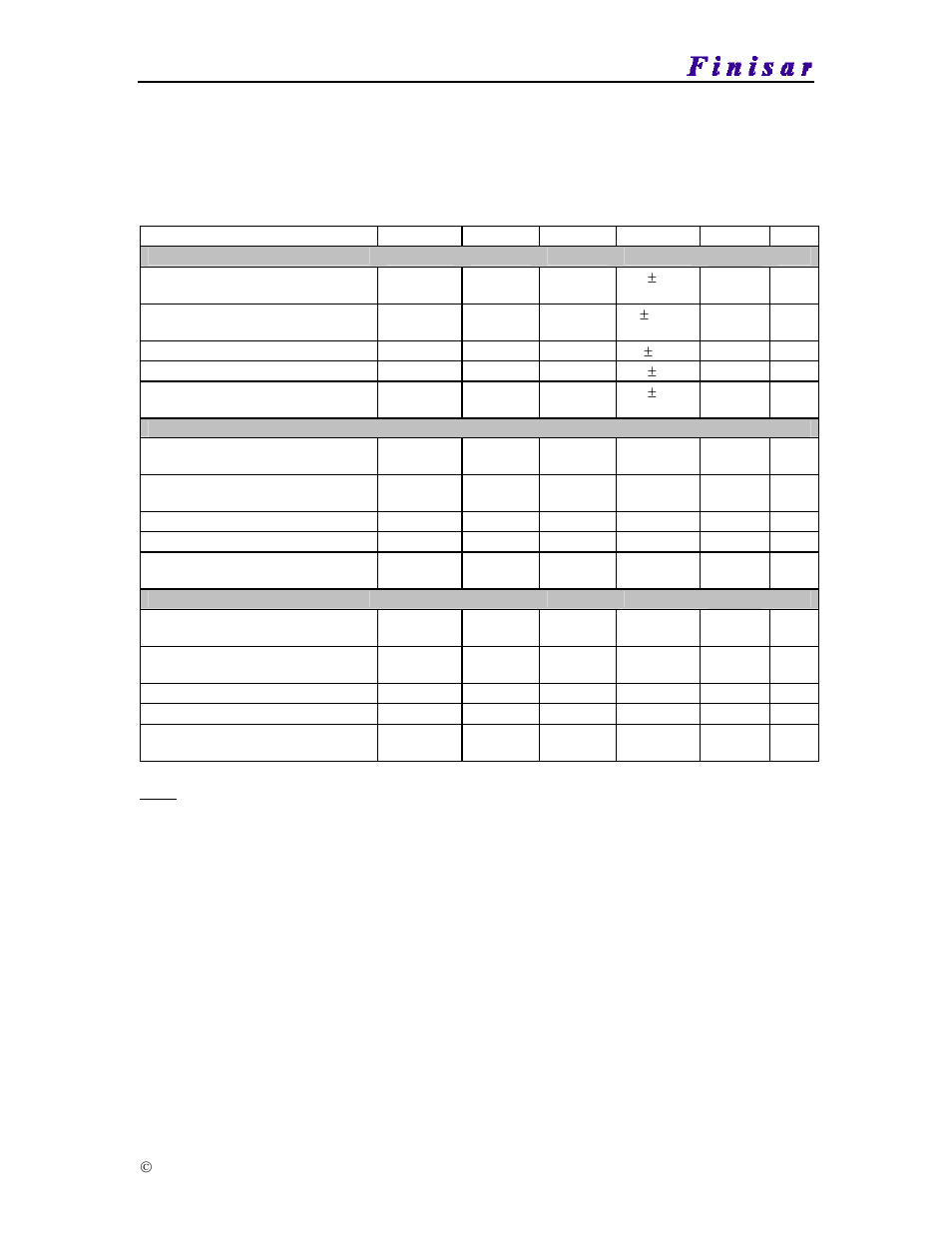 Ix. digital diagnostic specifications | Finisar FTLF1217P2XTL User Manual | Page 8 / 13