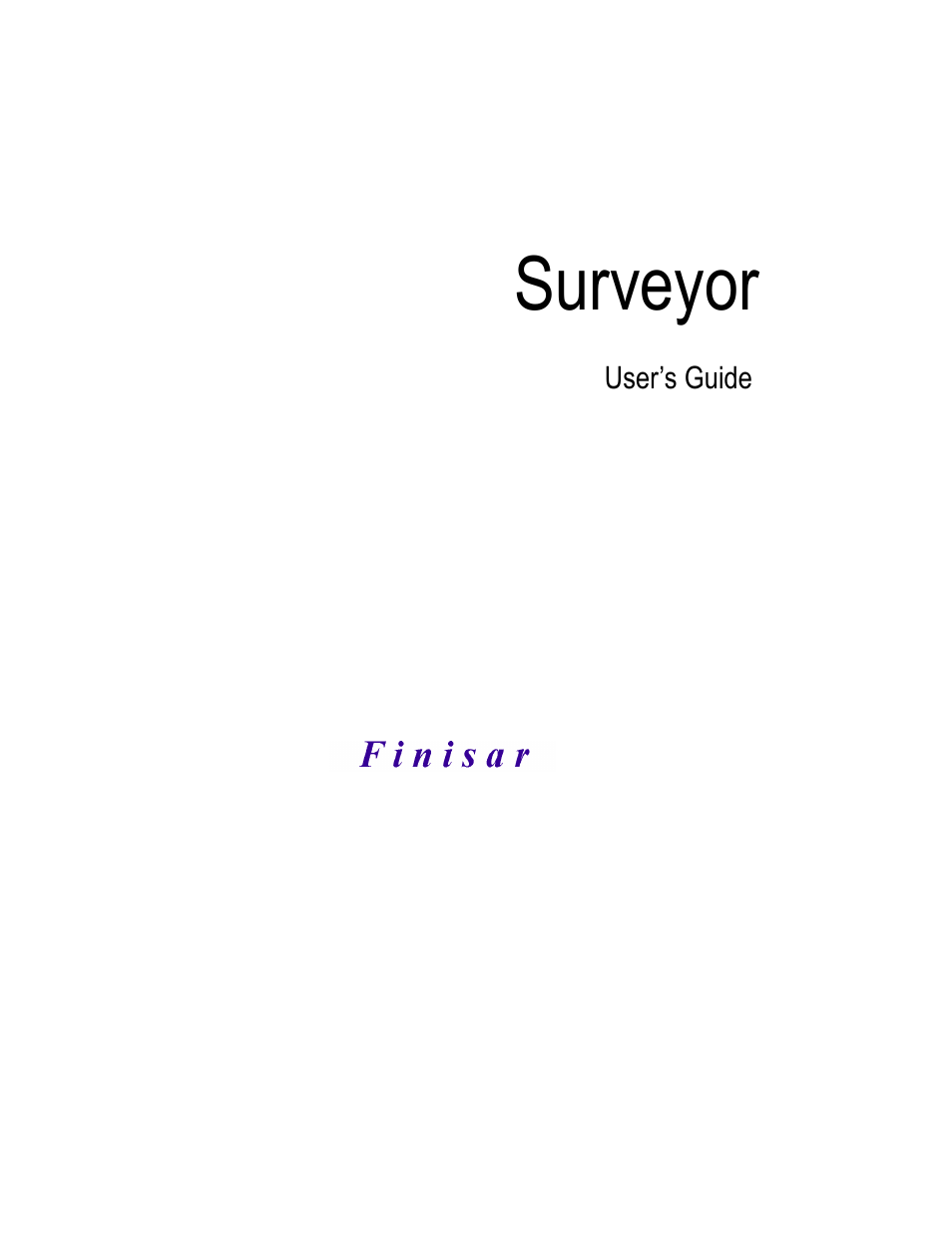 Finisar Surveyor User Manual | 454 pages