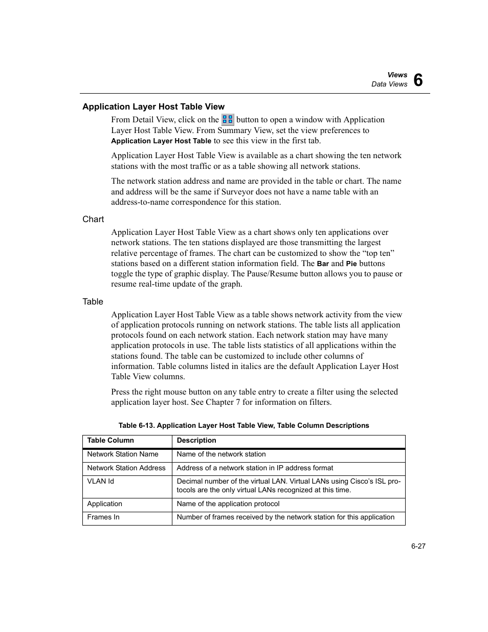 Application layer host table view, Application layer host table view -27 | Finisar Surveyor User Manual | Page 125 / 454