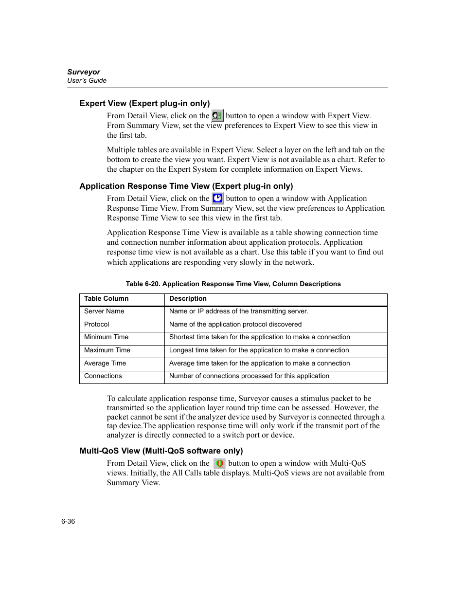 Expert view (expert plug-in only), Multi-qos view (multi-qos software only) | Finisar Surveyor User Manual | Page 134 / 454