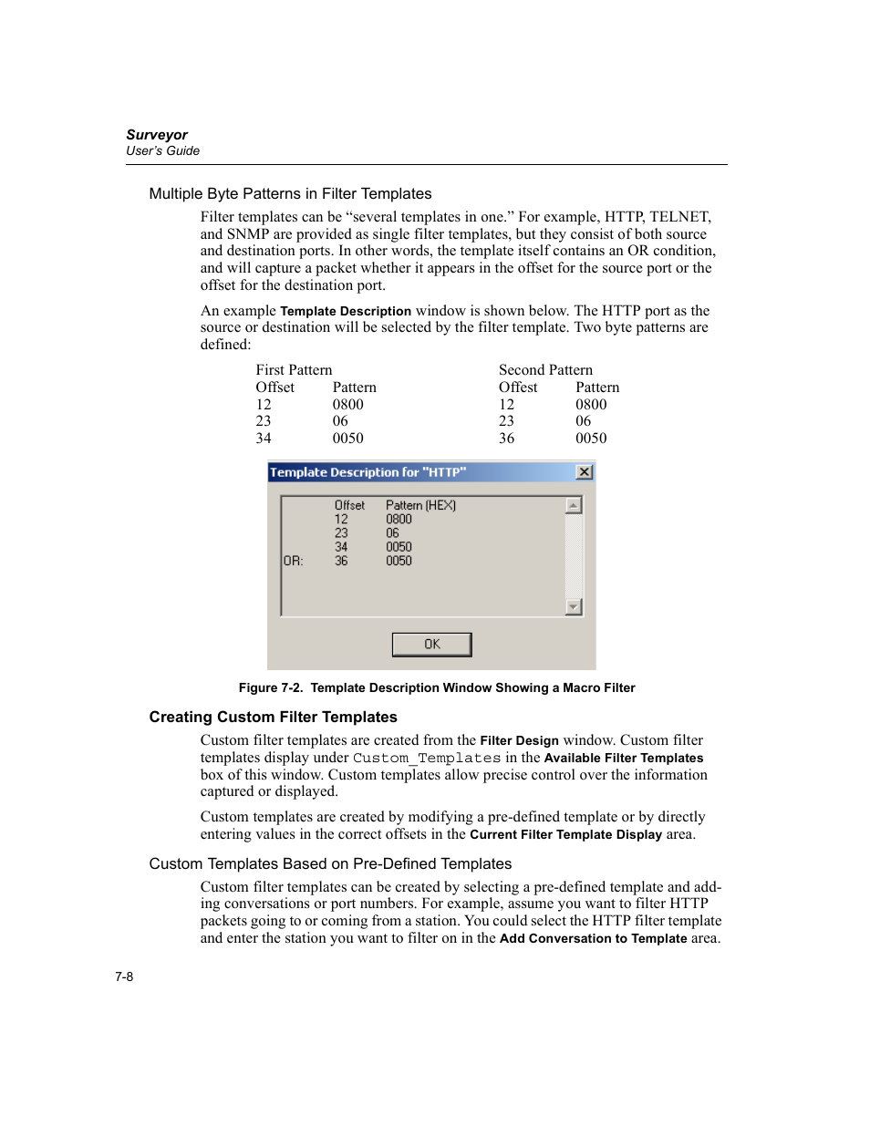 Creating custom filter templates, Creating custom filter templates -8 | Finisar Surveyor User Manual | Page 144 / 454