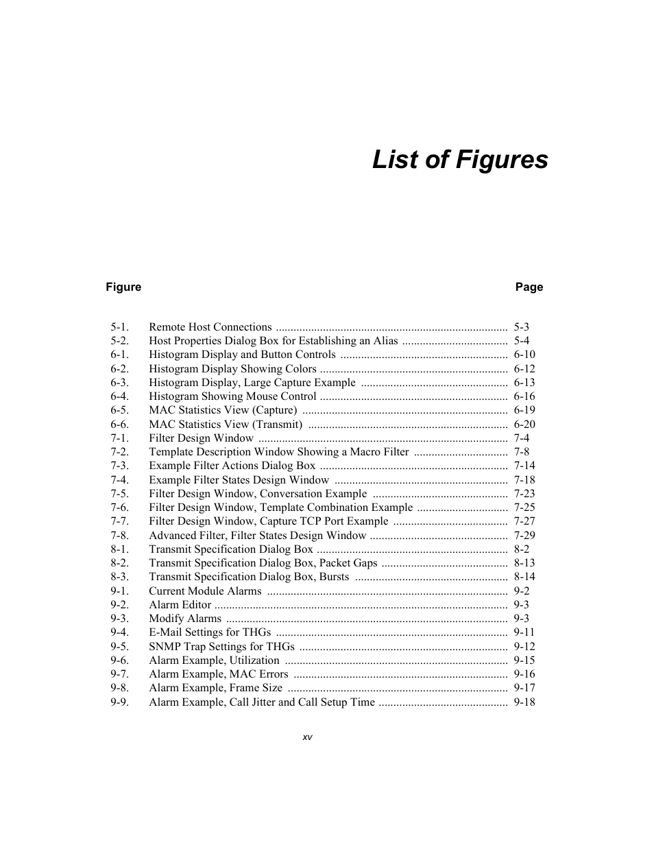List of figures | Finisar Surveyor User Manual | Page 15 / 454