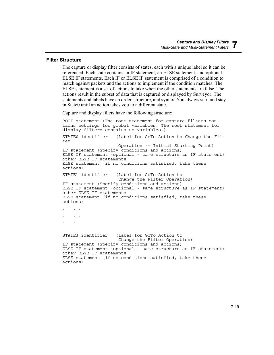 Filter structure, Filter structure -19 | Finisar Surveyor User Manual | Page 155 / 454