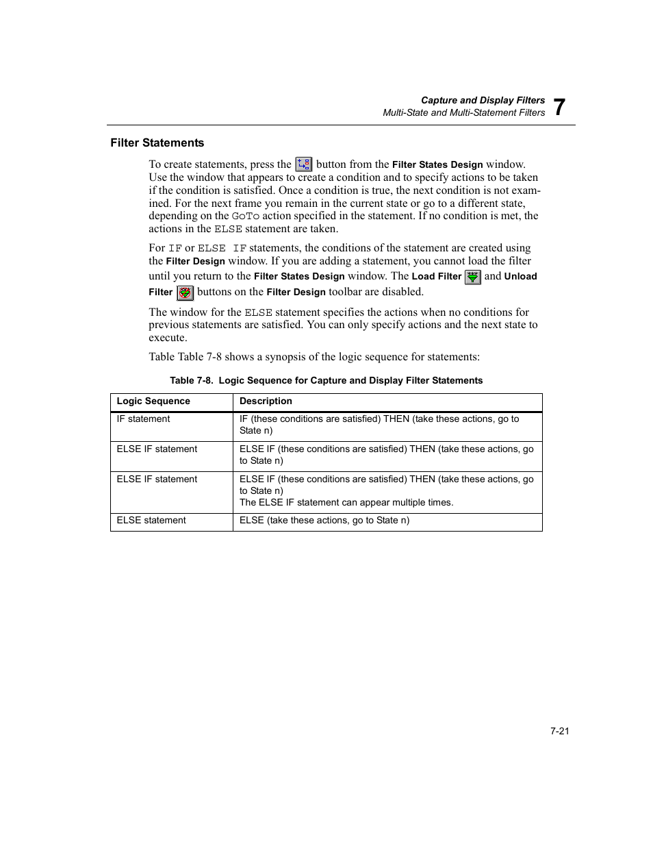 Filter statements, Filter statements -21 | Finisar Surveyor User Manual | Page 157 / 454