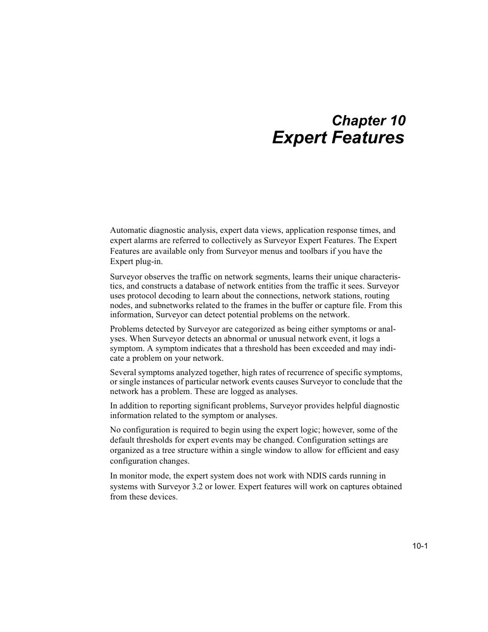 Expert features, Expert features -1, Chapter 10 | Finisar Surveyor User Manual | Page 205 / 454