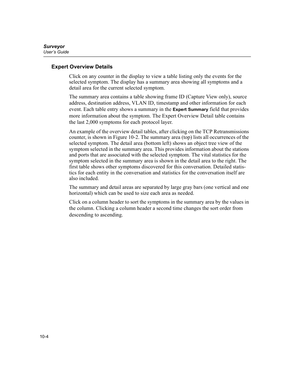 Expert overview details, Expert overview details -4 | Finisar Surveyor User Manual | Page 208 / 454
