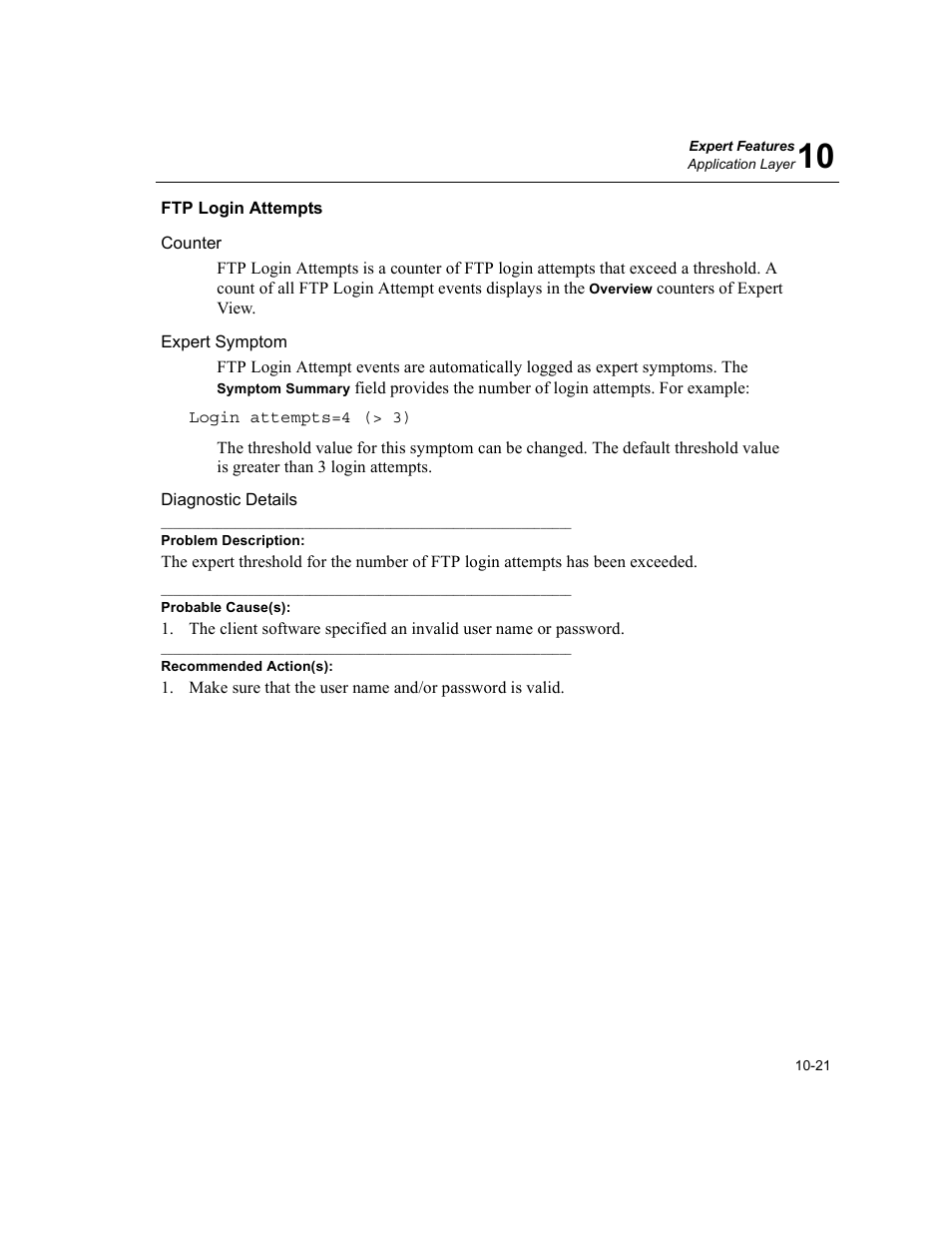 Ftp login attempts, Ftp login attempts -21 | Finisar Surveyor User Manual | Page 225 / 454