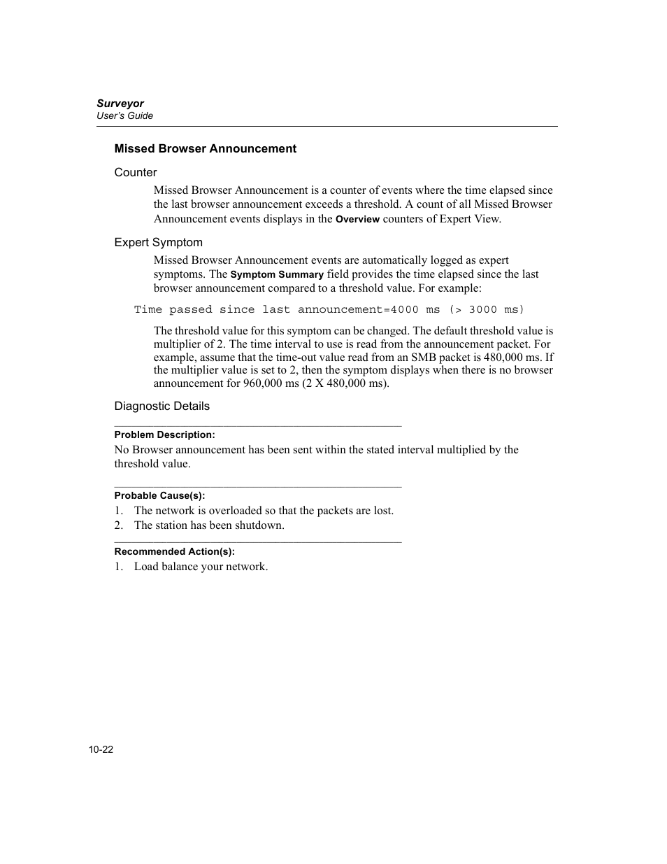 Missed browser announcement, Missed browser announcement -22 | Finisar Surveyor User Manual | Page 226 / 454