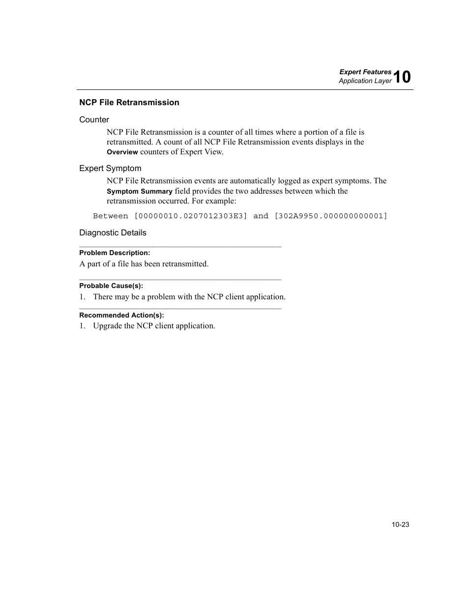 Ncp file retransmission, Ncp file retransmission -23 | Finisar Surveyor User Manual | Page 227 / 454
