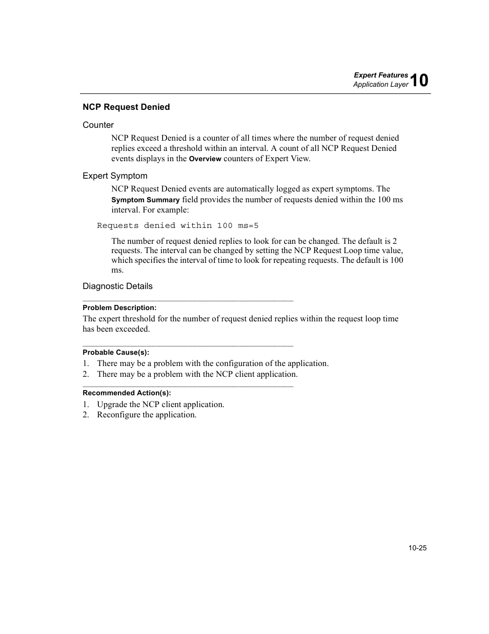 Ncp request denied, Ncp request denied -25 | Finisar Surveyor User Manual | Page 229 / 454