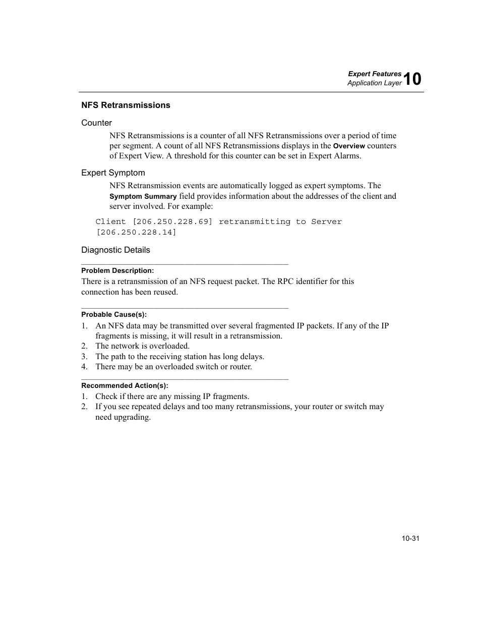 Nfs retransmissions, Nfs retransmissions -31 | Finisar Surveyor User Manual | Page 235 / 454