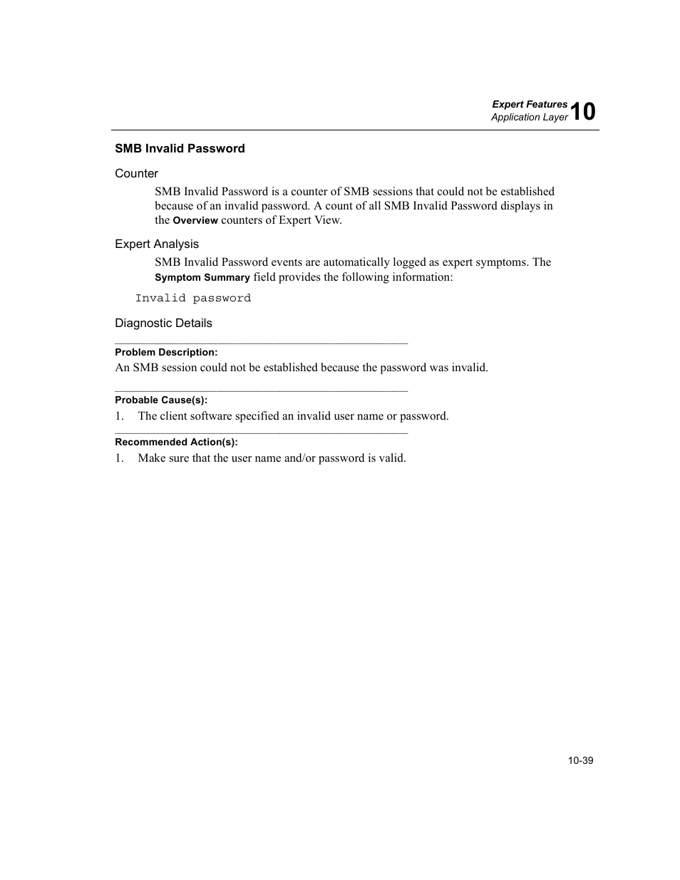 Smb invalid password, Smb invalid password -39 | Finisar Surveyor User Manual | Page 243 / 454