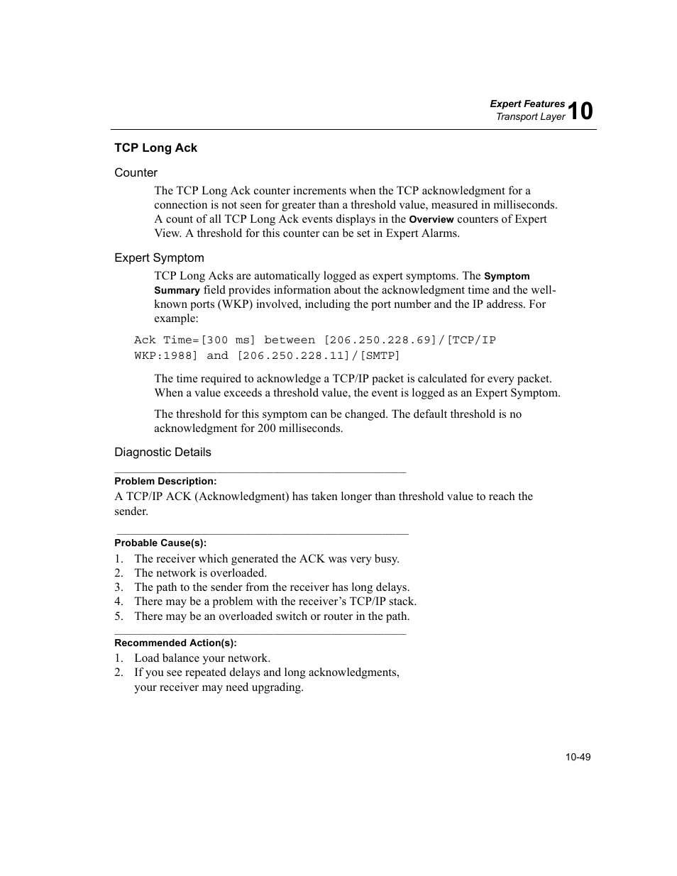 Tcp long ack, Tcp long ack -49 | Finisar Surveyor User Manual | Page 253 / 454