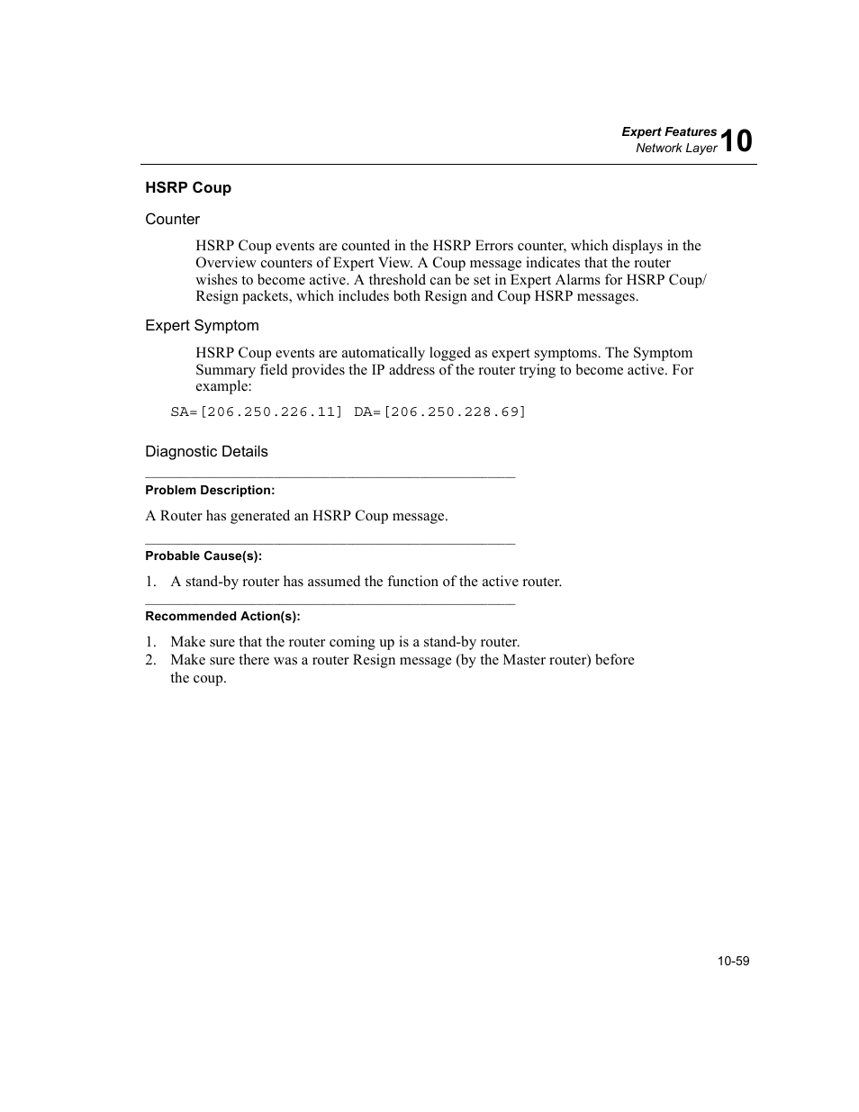 Hsrp coup, Hsrp coup -59 | Finisar Surveyor User Manual | Page 263 / 454