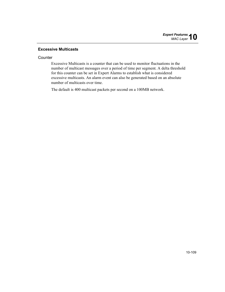 Excessive multicasts, Excessive multicasts -109 | Finisar Surveyor User Manual | Page 313 / 454