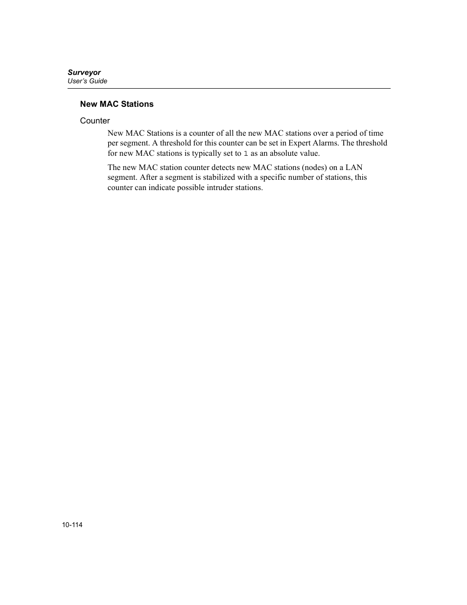 New mac stations, New mac stations -114 | Finisar Surveyor User Manual | Page 318 / 454