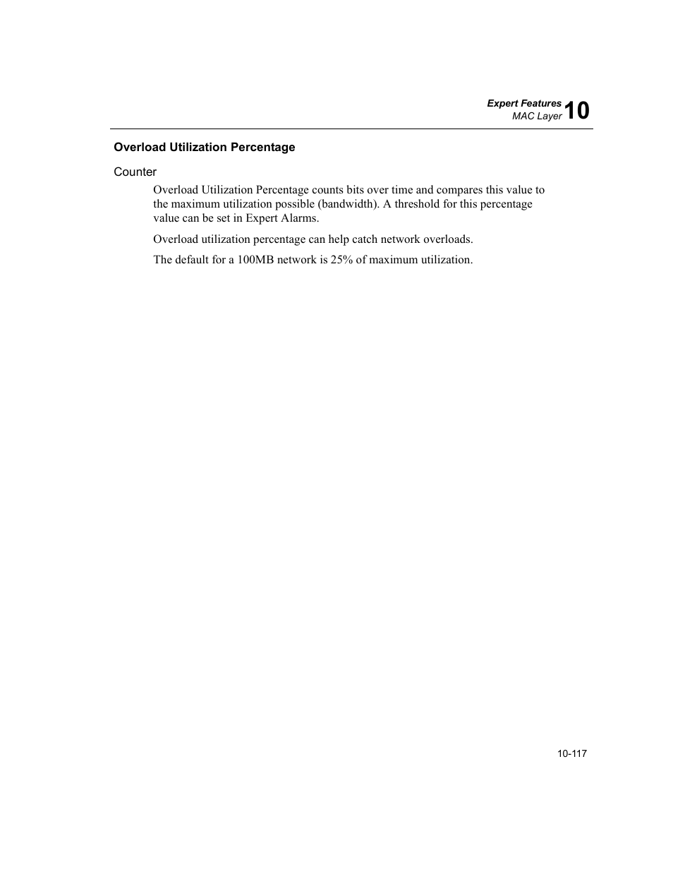 Overload utilization percentage, Overload utilization percentage -117 | Finisar Surveyor User Manual | Page 321 / 454