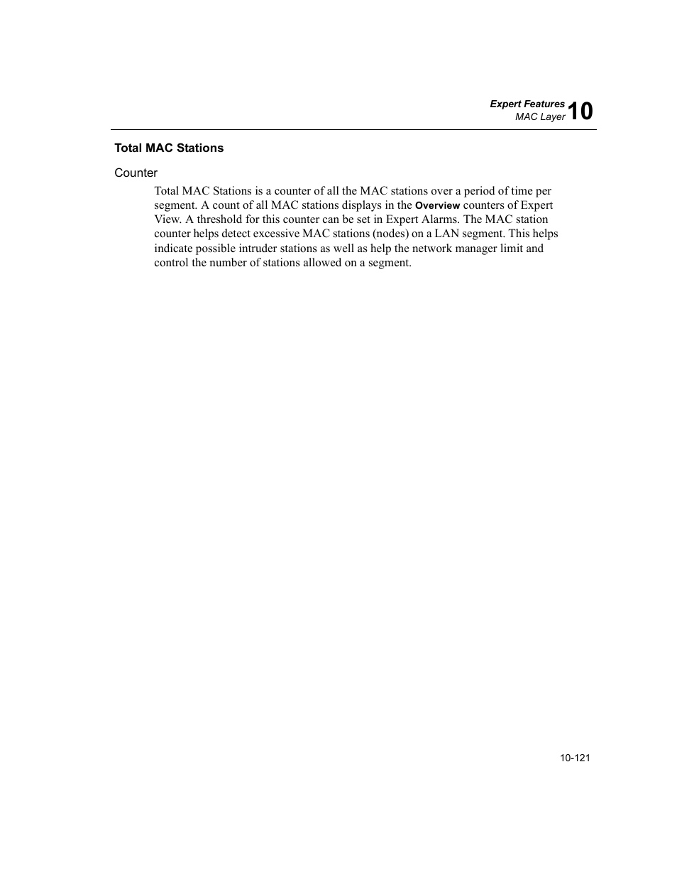 Total mac stations, Total mac stations -121 | Finisar Surveyor User Manual | Page 325 / 454