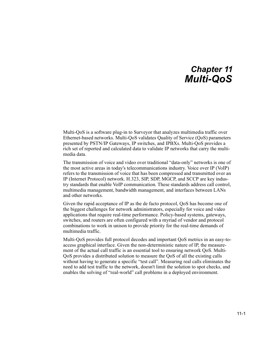 Multi-qos, Multi-qos -1, Chapter 11 | Finisar Surveyor User Manual | Page 335 / 454