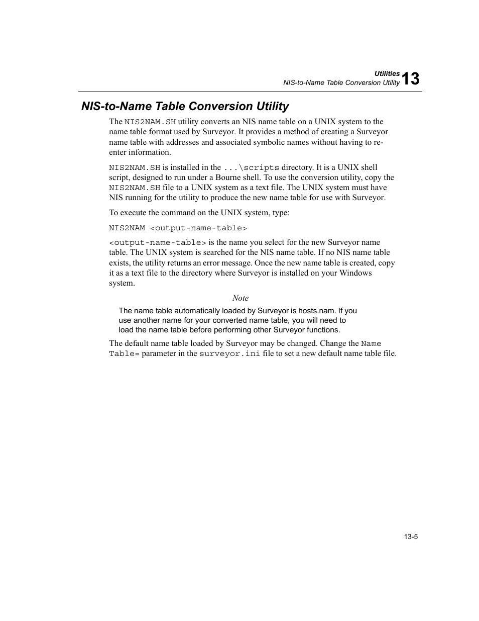 Nis-to-name table conversion utility, Nis-to-name table conversion utility -5 | Finisar Surveyor User Manual | Page 383 / 454