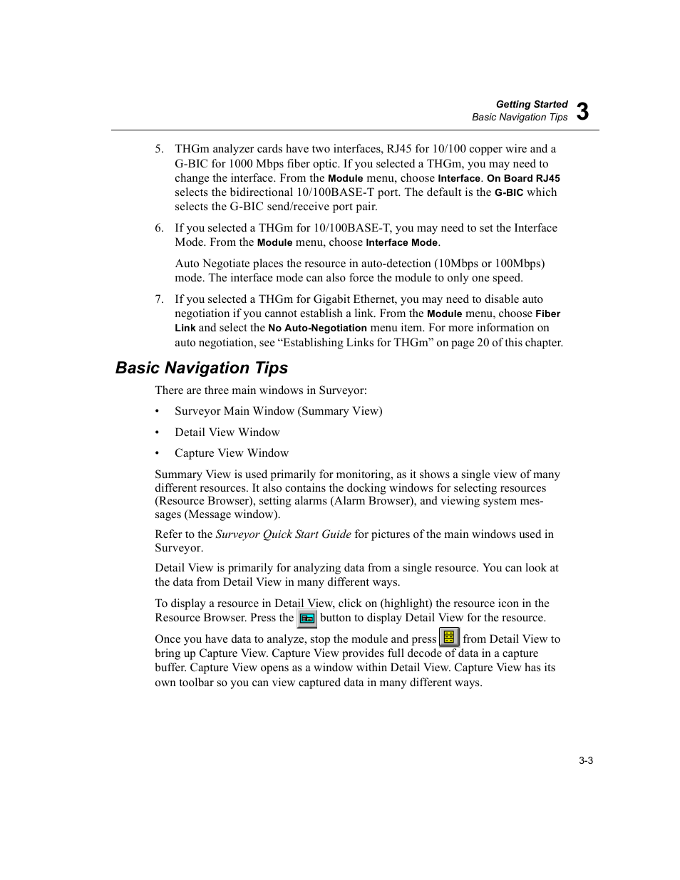 Basic navigation tips, Basic navigation tips -3 | Finisar Surveyor User Manual | Page 43 / 454