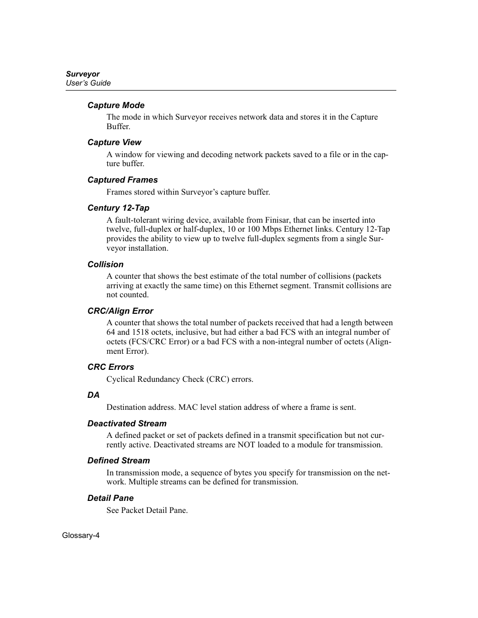 Finisar Surveyor User Manual | Page 430 / 454