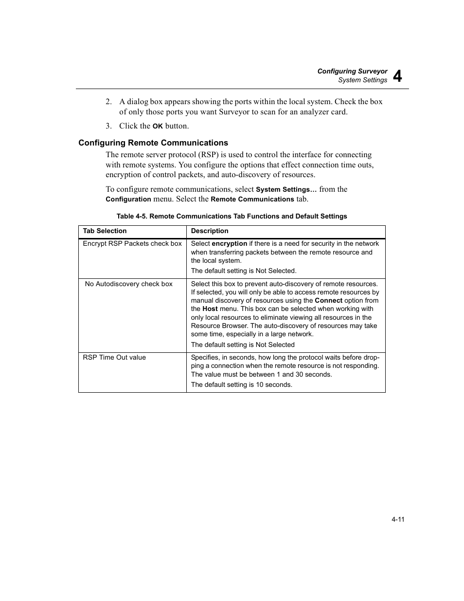 Configuring remote communications, Configuring remote communications -11 | Finisar Surveyor User Manual | Page 71 / 454