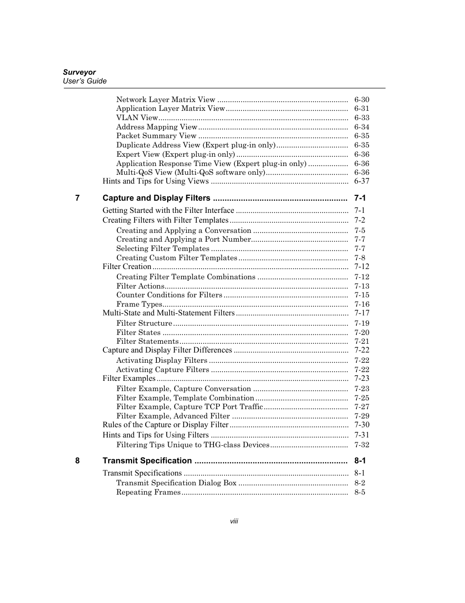 Finisar Surveyor User Manual | Page 8 / 454