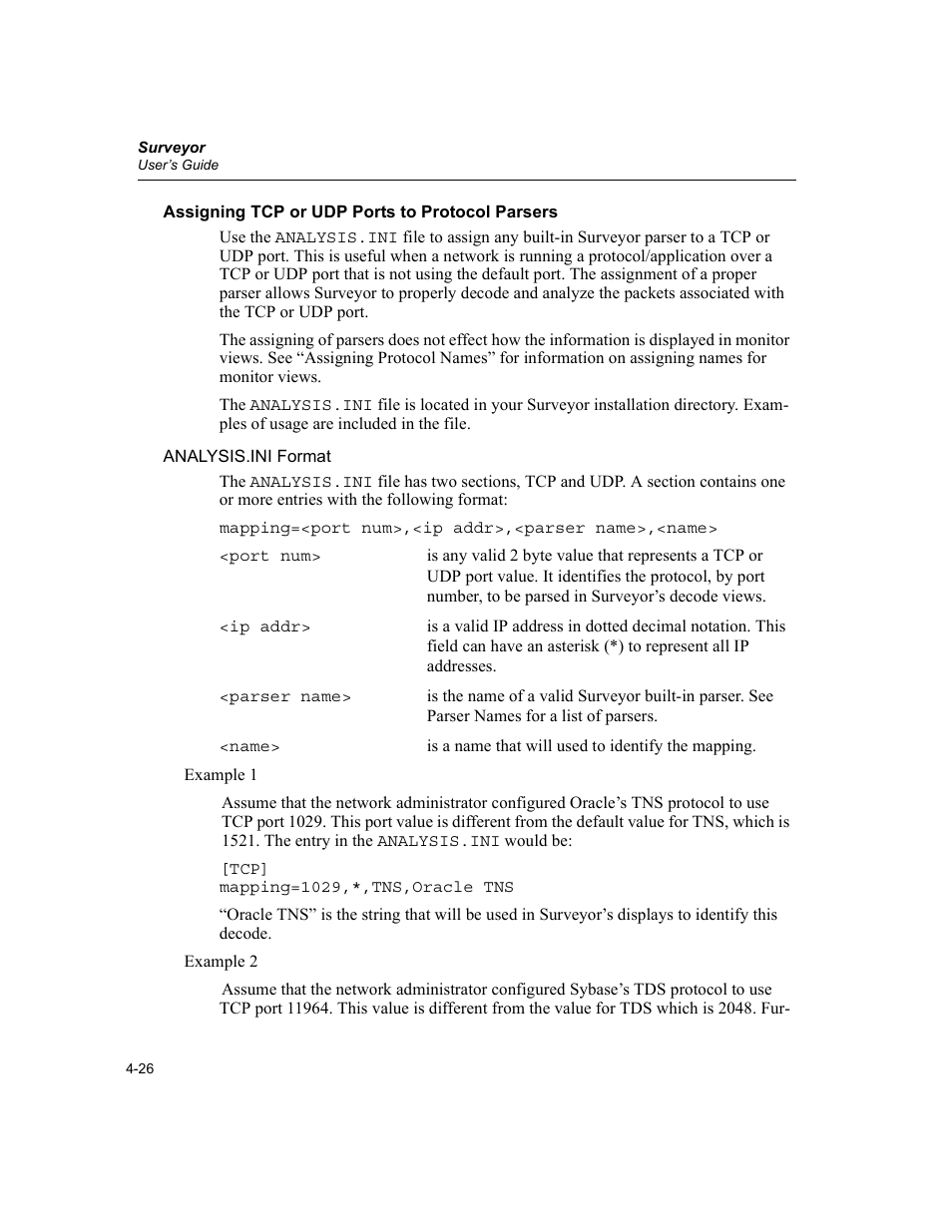 Assigning tcp or udp ports to protocol parsers, Assigning tcp or udp ports to protocol parsers -26 | Finisar Surveyor User Manual | Page 86 / 454