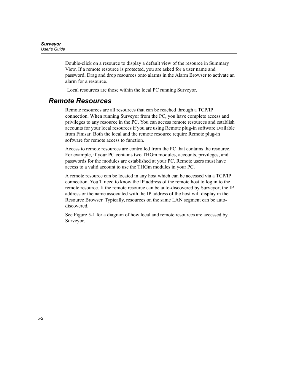 Remote resources, Remote resources -2 | Finisar Surveyor User Manual | Page 90 / 454