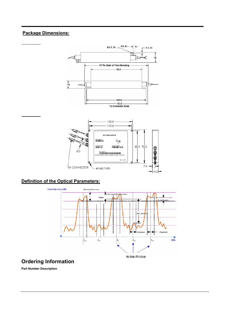 Ordering information | Finisar Interleaver 50G User Manual | Page 2 / 2