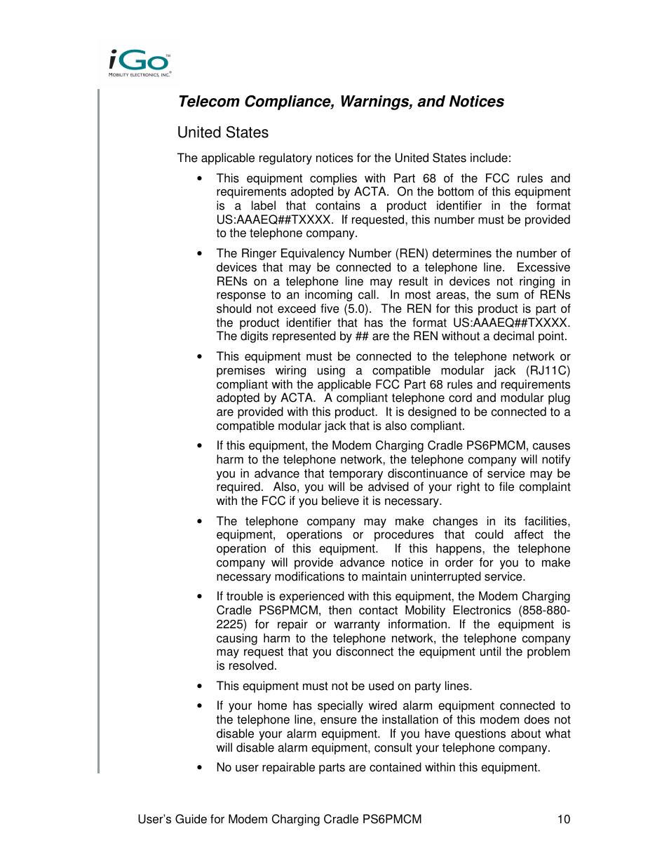 Front Electronics PS6PMCM User Manual | Page 10 / 13