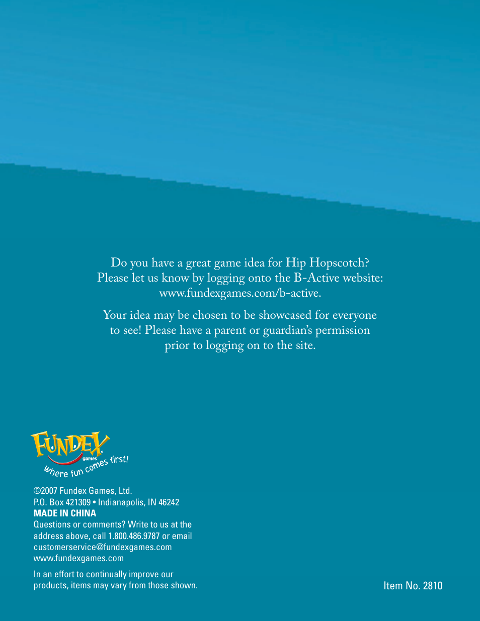 Fundex Games B-Active Hip Hopscotch User Manual | Page 12 / 12