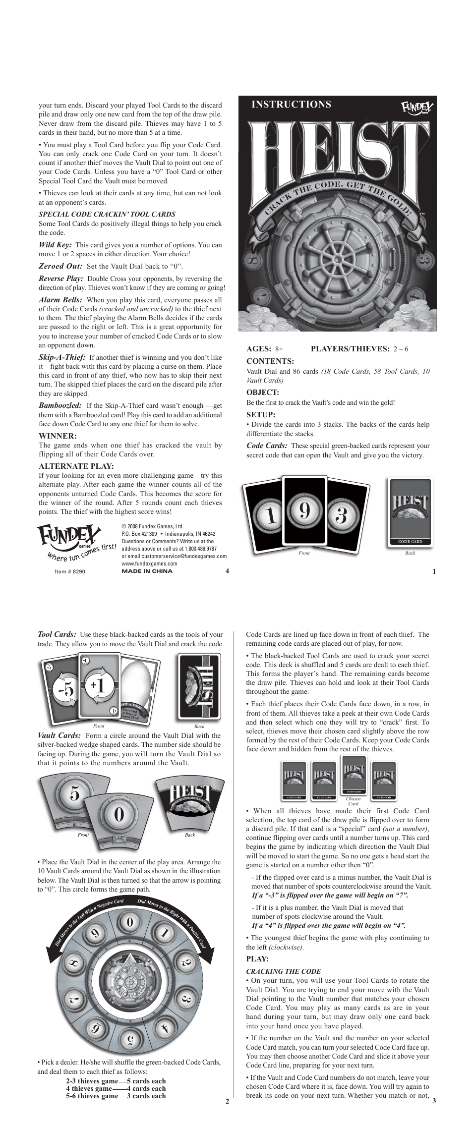 Fundex Games Heist User Manual | 1 page