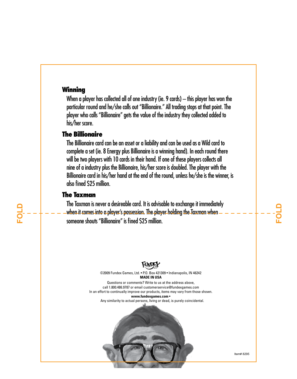 Fold | Fundex Games Billionaire User Manual | Page 2 / 2